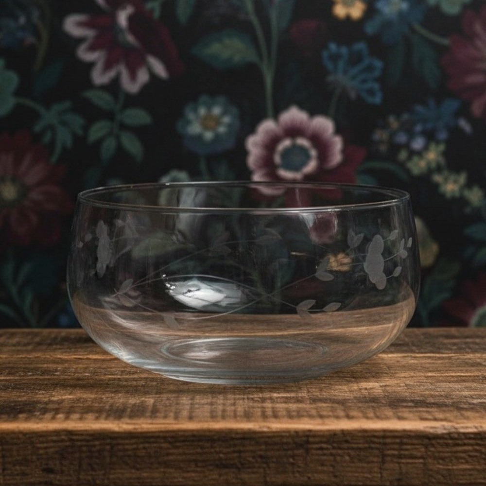 Princess House Large Crystal Bowl Heritage Pattern Vintage